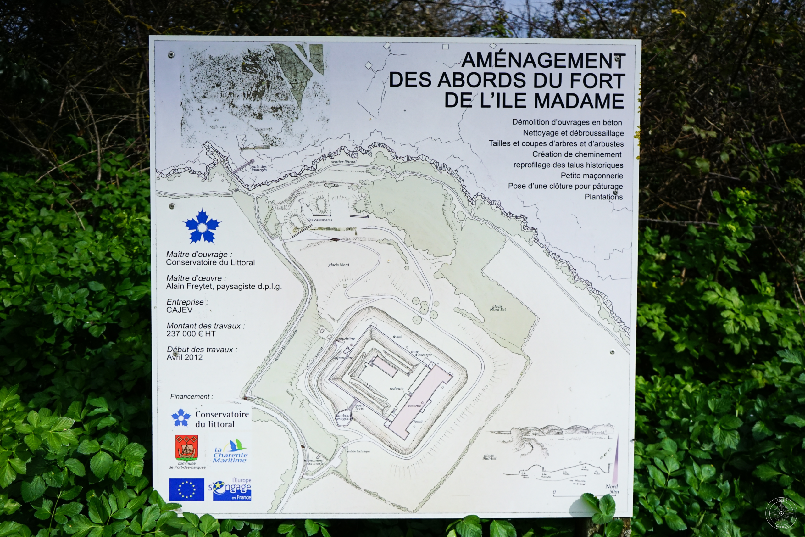 plan des aménagements du fort Madame